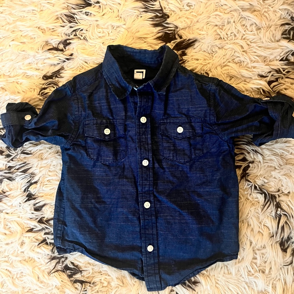 Janie and Jack Navy Blue Denim Shirt